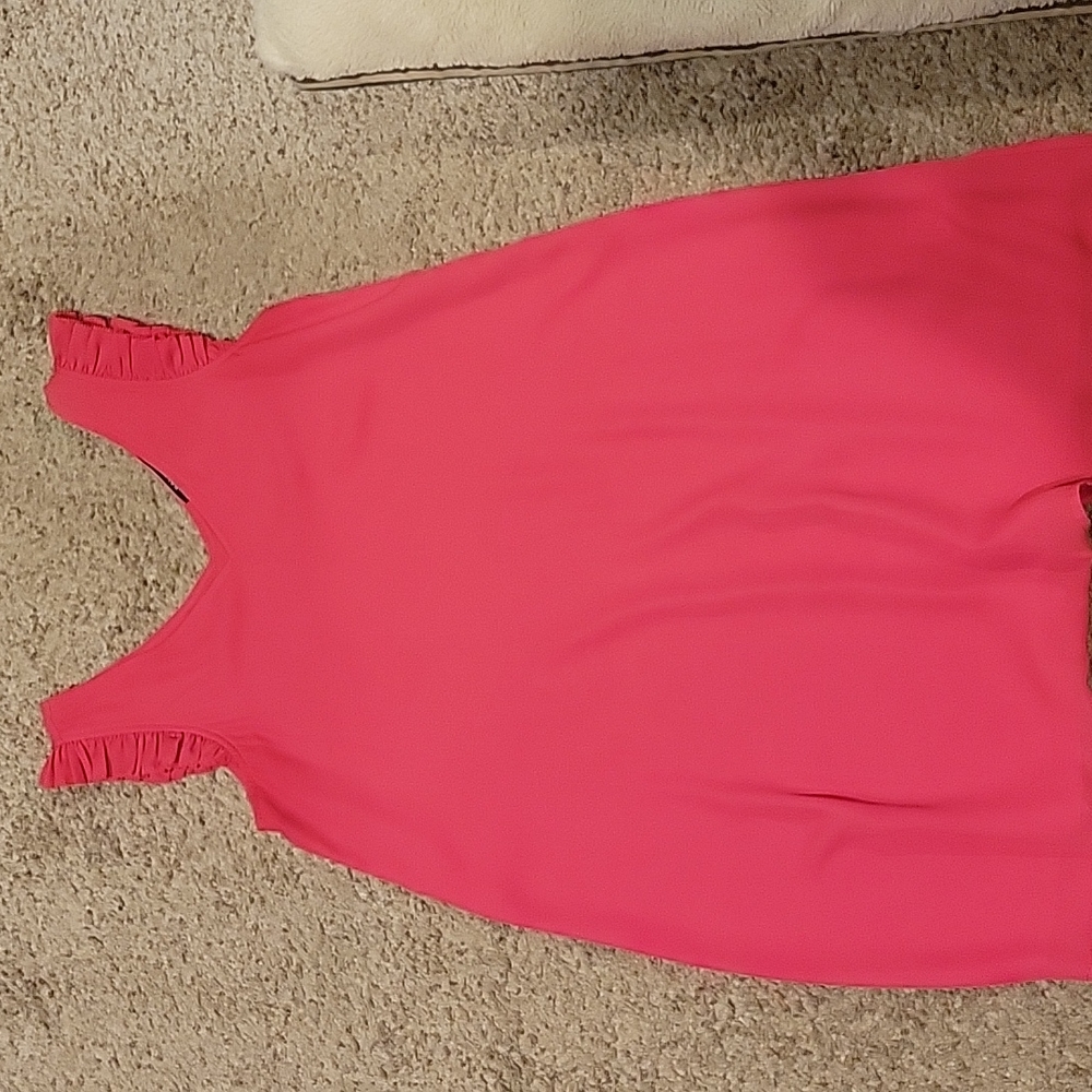 Pink sleeveless shift dress